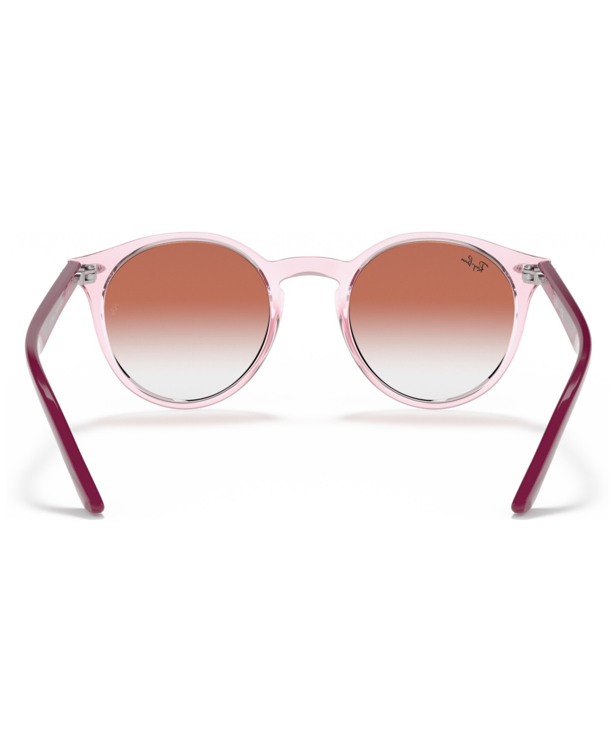 Shop Ray-ban Jr . Kids Sunglasses, Rj9064 (ages 7-10) In Trasparent Pink,red Mirror Red