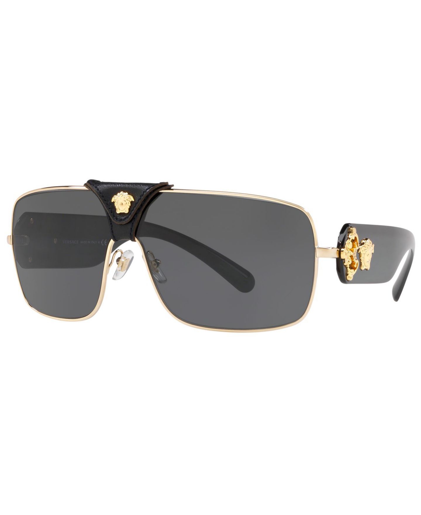 Женские солнцезащитные очки Versace Sunglasses, VE2207Q, цвет: Золотой / Серый — фото 1