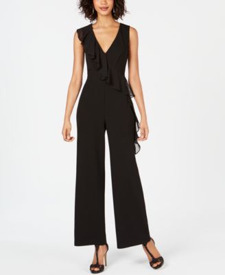 black long sleeve off the shoulder jumpsuit