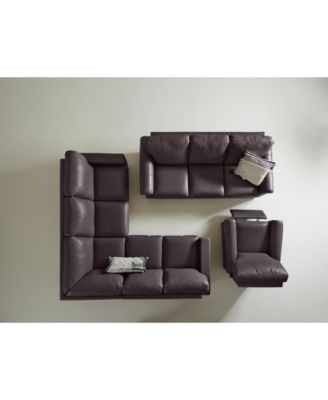Furniture Orid Roll Arm Leather Sectional And Sofa Collection, Created for Macy's