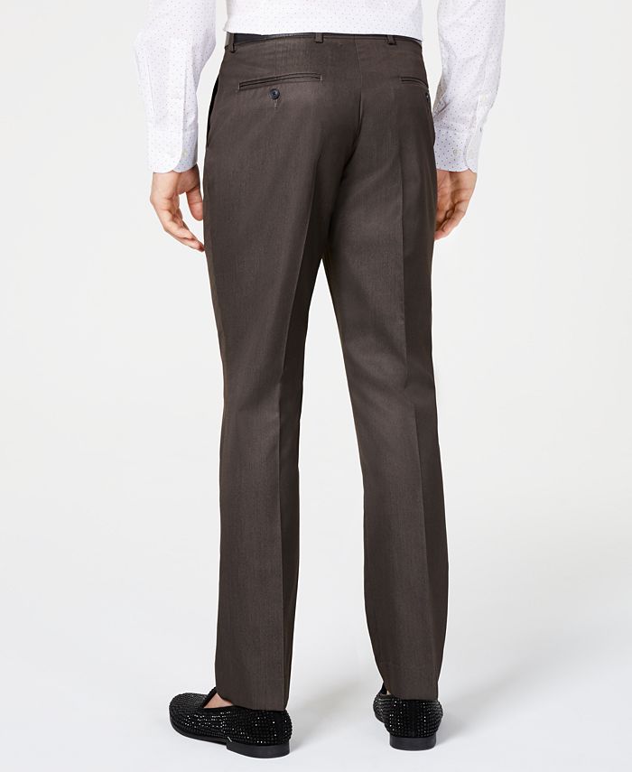 Billy London Men's Slim-Fit Brown Sharkskin Suit - Macy's