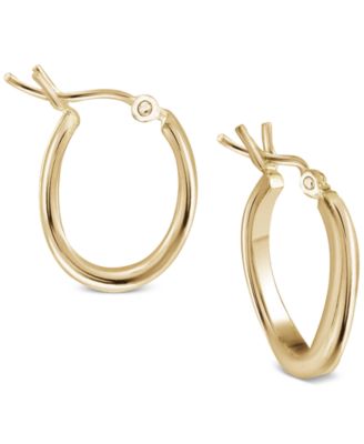 gold wavy hoop earrings