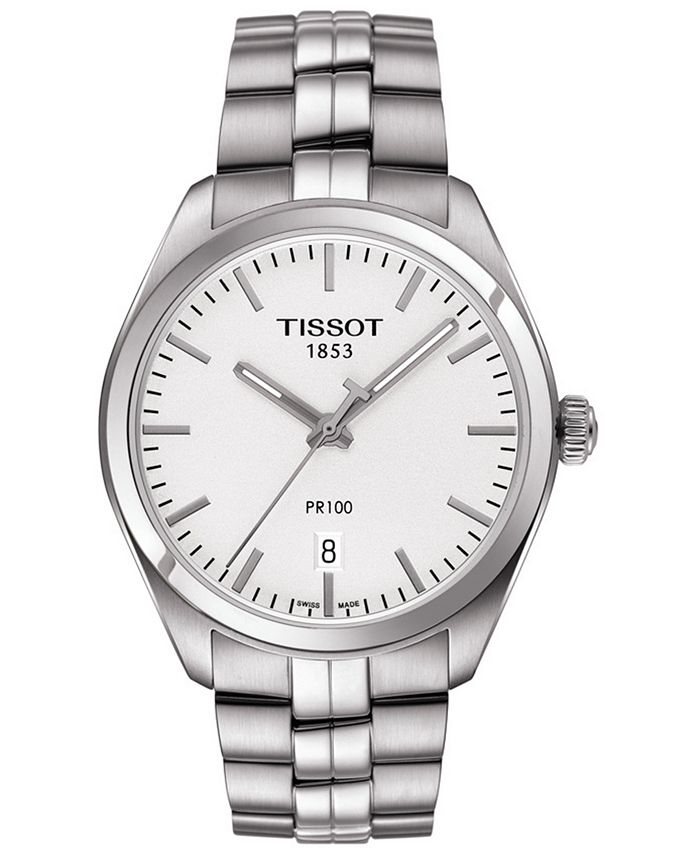 Tissot - Men's Swiss T-Classic PR 100 Stainless Steel Bracelet Watch 39mm