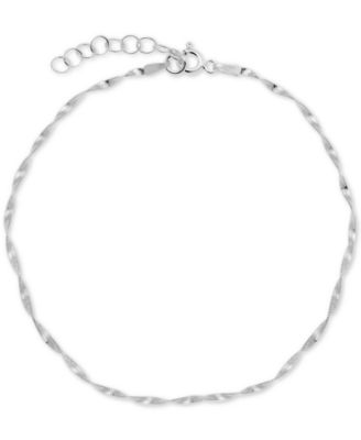 Giani Bernini - Blue Glass Evil Eye Ankle Bracelet in Sterling Silver