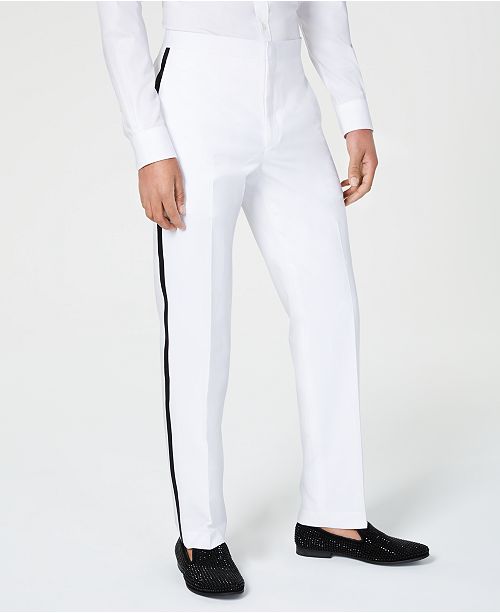 Sean John Men S Classic Fit White Plain Tuxedo Pants Reviews