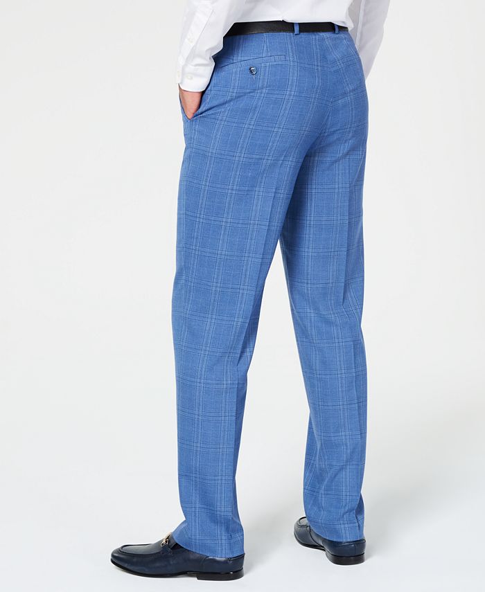Sean John Men's ClassicFit Stretch Blue Plaid Suit Pants Macy's