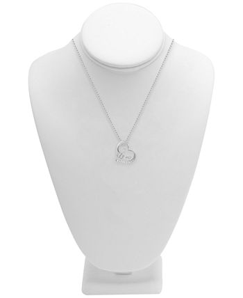 Macy's - Diamond Love Heart 18" Pendant Necklace (1/10 ct. t.w.) in Sterling Silver