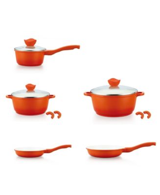 Culinary Edge 8 Piece Ceramic Nonstick Die Cast Aluminum Cookware Set ...