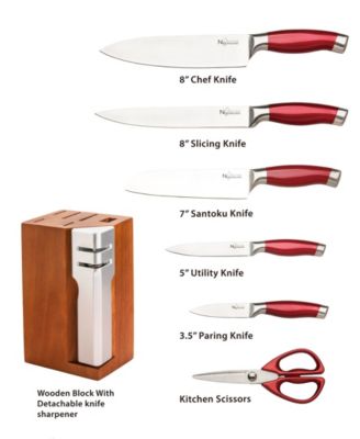 7 Piece Stainless Steel Cutlery Set with Detachable Knife Sharpener