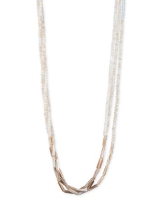 lonna & lilly - Gold-Tone White 34" Long Multi-Row Necklace