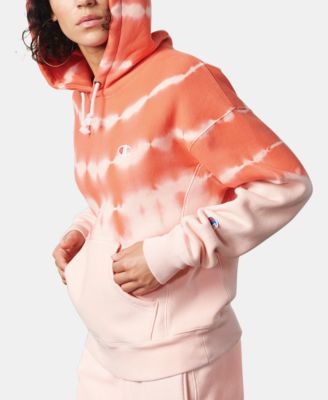 peach color champion hoodie