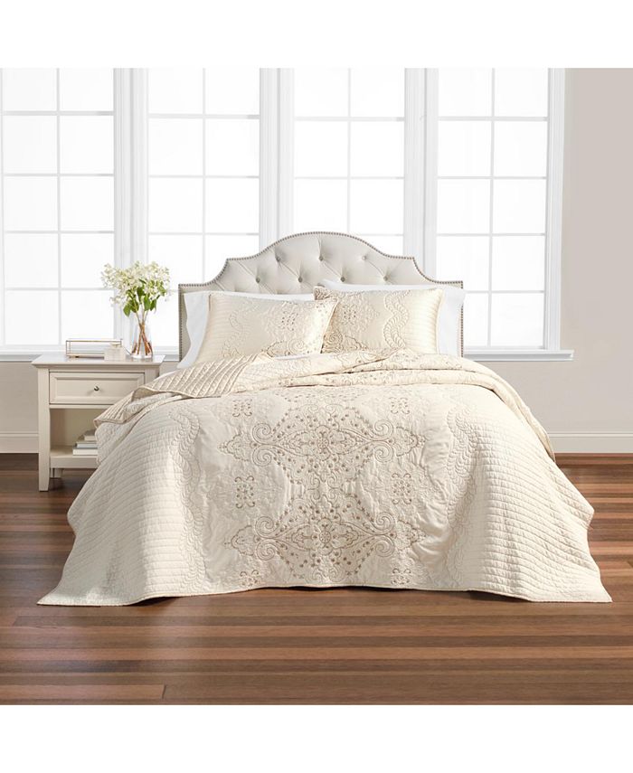 Martha Stewart Collection Column Embroidery Twin Bedspread, Created for