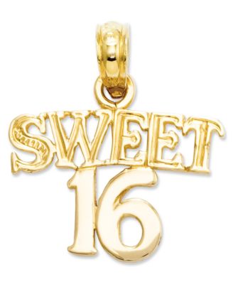Macy's - 14k Gold Charm, Sweet 16 Charm