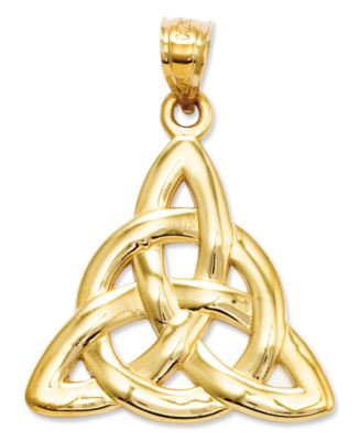 14k Gold Charm, Polished Trinity Charm - Macy's