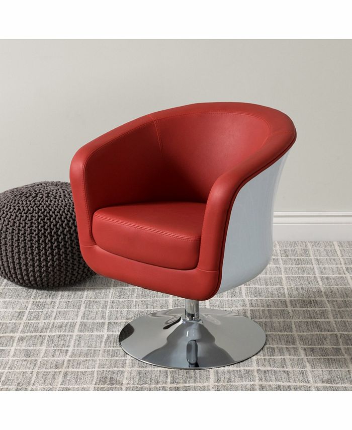 CorLiving Modern Bonded Leather Swivel Tub Chair Macy's