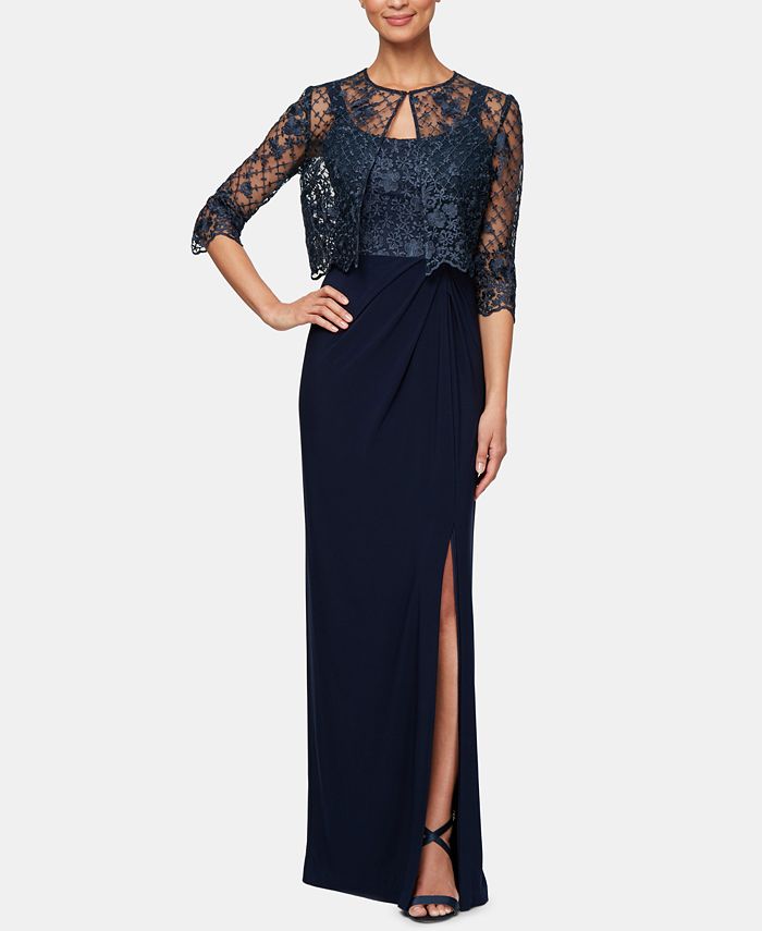 Alex Evenings Petite Lace Jacket & Sleeveless Gown Macy's