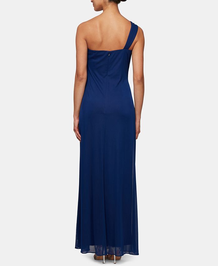Alex Evenings Petite Embellished One-Shoulder Gown - Macy's