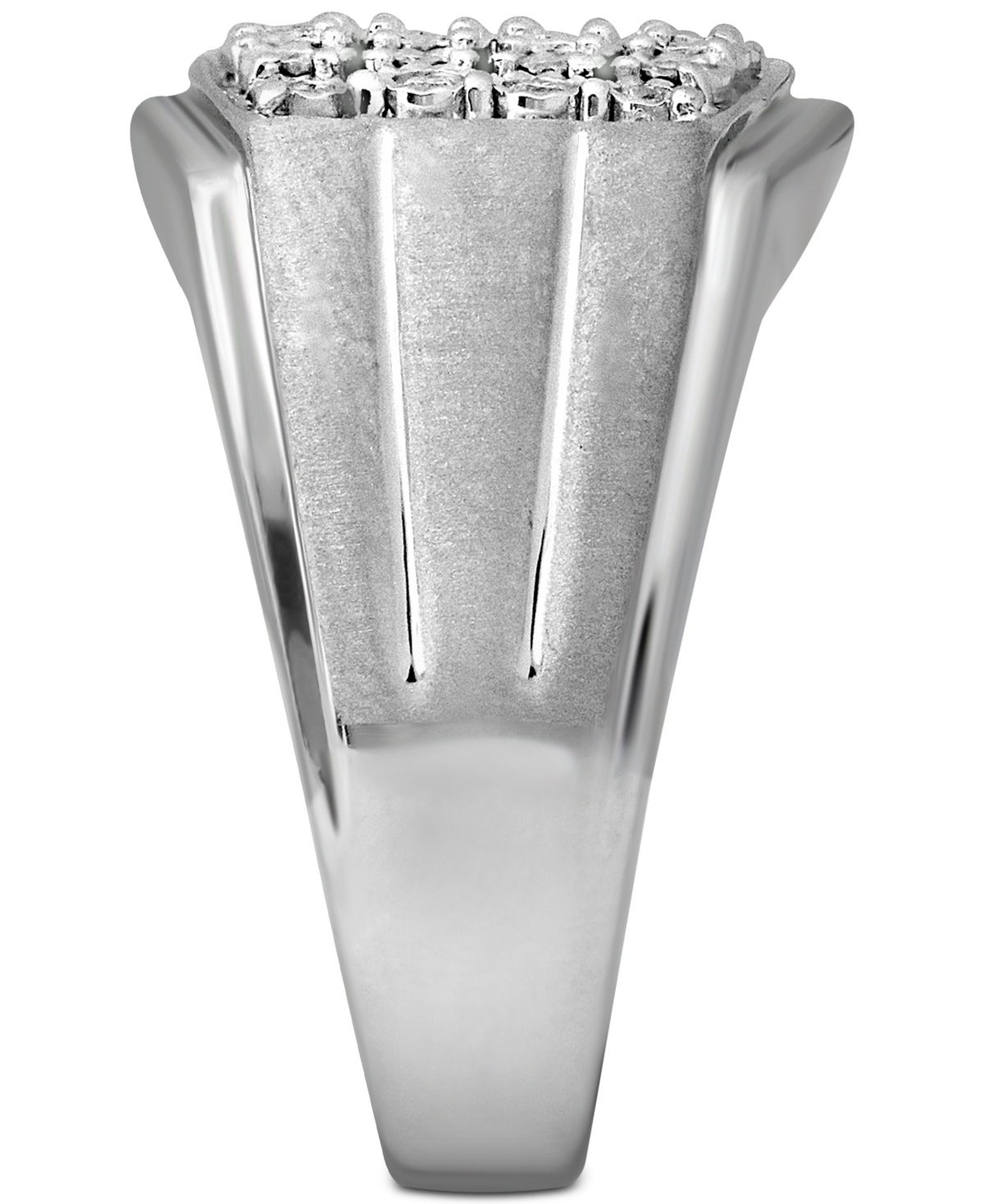 Men's Diamond Cluster Ring (1/2 ct. t.w.) in Sterlingor 14k Gold-Plated- Silver