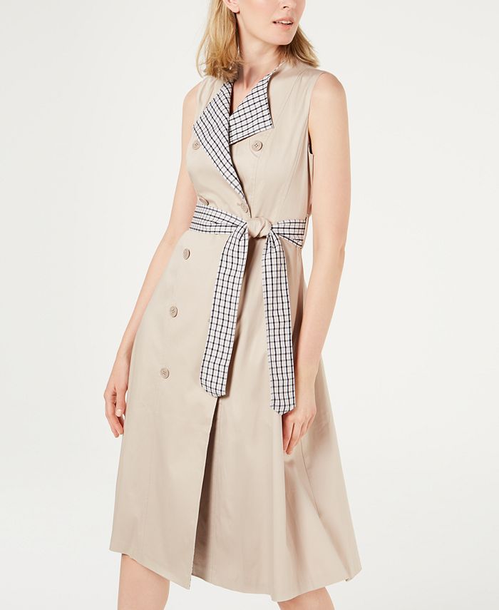 Calvin Klein Sleeveless Trench Coat Dress Macy's