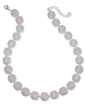 image of Charter Club Silver-Tone Filigree Ball All-Around Necklace, 18