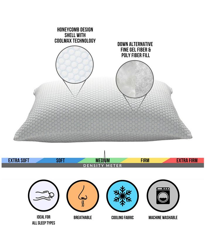 Ella Jayne Cool N' Comfort Medium Density Gel Fiber Pillow with CoolMax