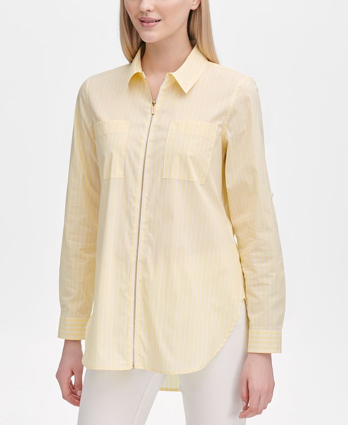 Calvin klein zipper blouse sales