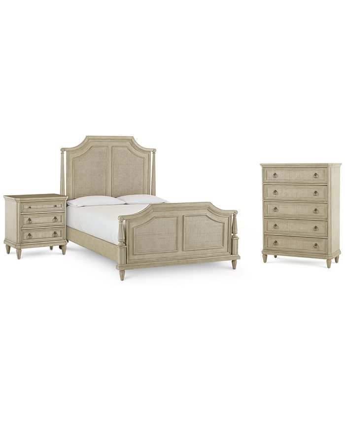 Furniture - Raffia Bedroom , 3-Pc. Set (King Bed, Nightstand & Chest)