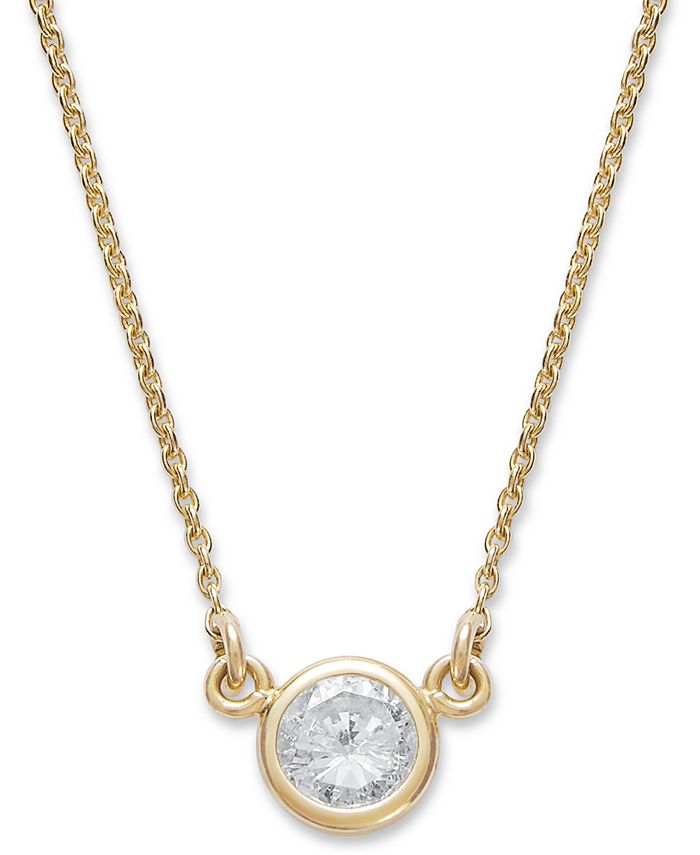 Macy's - Bezel-Set Diamond Pendant Necklace in 14k Gold (1/5 ct. t.w.)