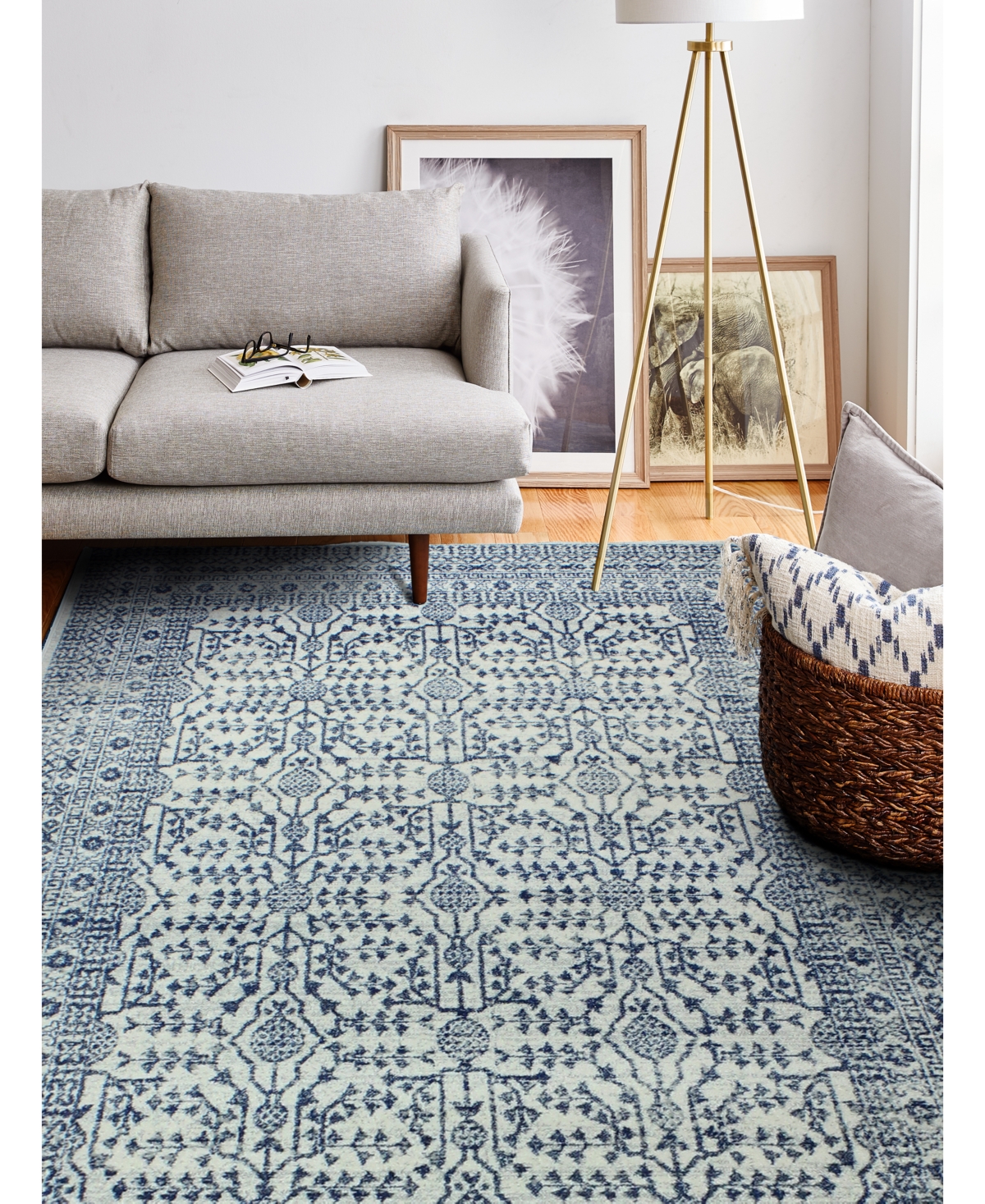 Closeout! Medley 5466Blue Area Rug -Blue