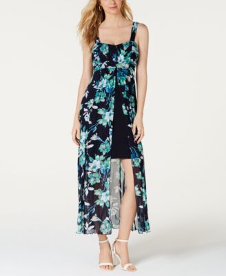 Connected - Layered Mesh Empire-Waist Dress