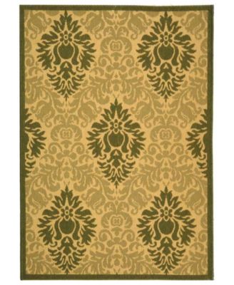 Courtyard CY2714 Natural and Olive 8' x 11' Sisal Weave Outdoor Area Rug