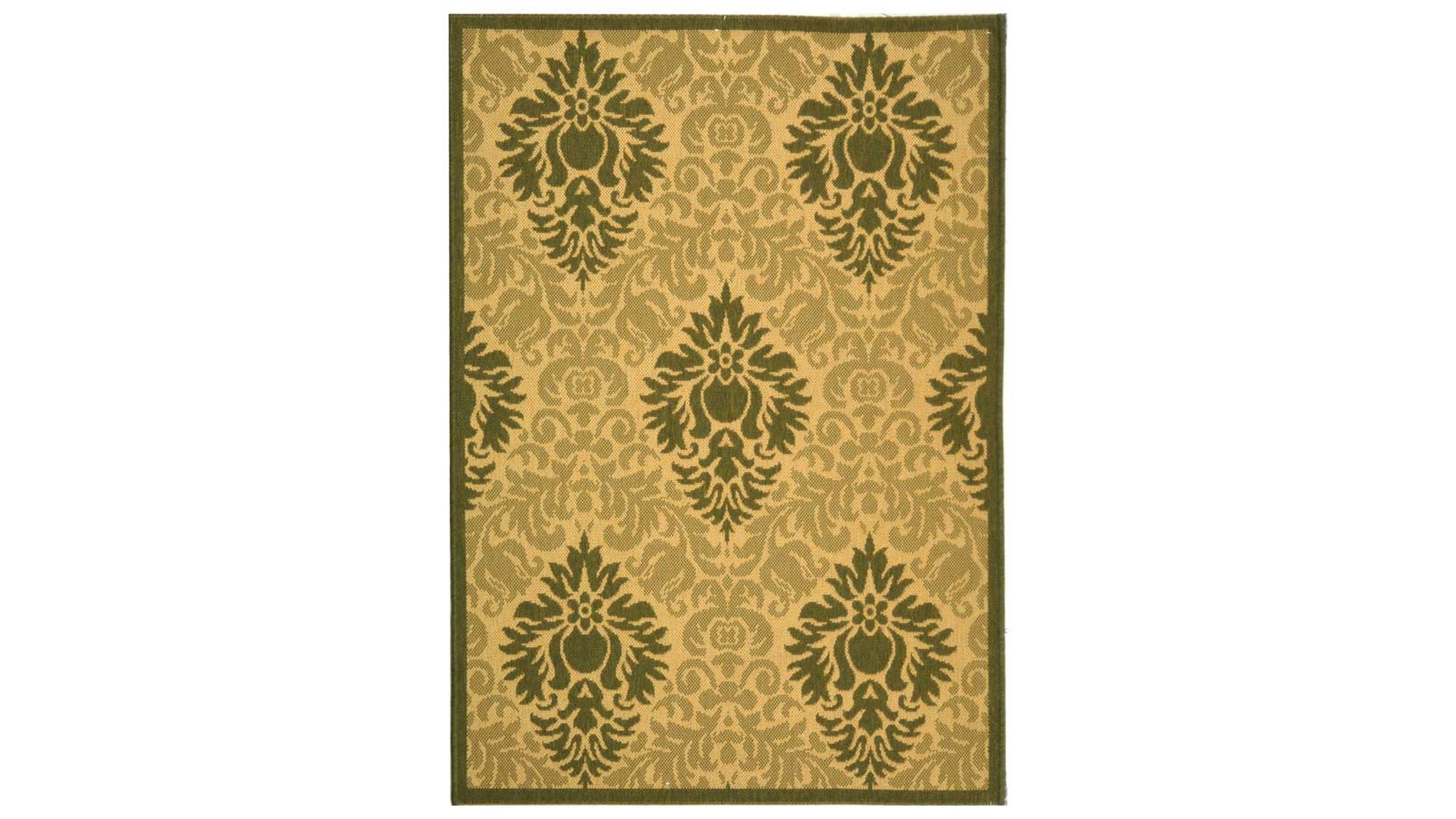 Safavieh Courtyard CY2714 Natural and Olive 8' x 11' Sisal Weave Outdoor Area Rug