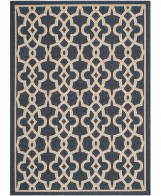 Courtyard CY6071 Navy and Beige 8' x 11' Sisal Weave Outdoor Area Rug