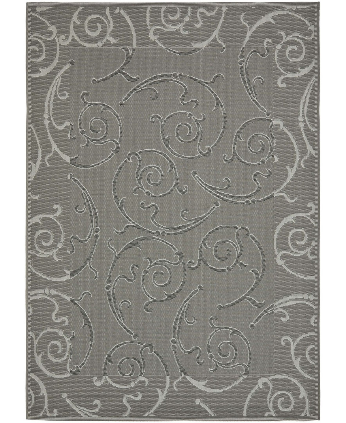Safavieh Courtyard Anthracite and Light Gray 8' x 11' Outdoor Area Rug - Black