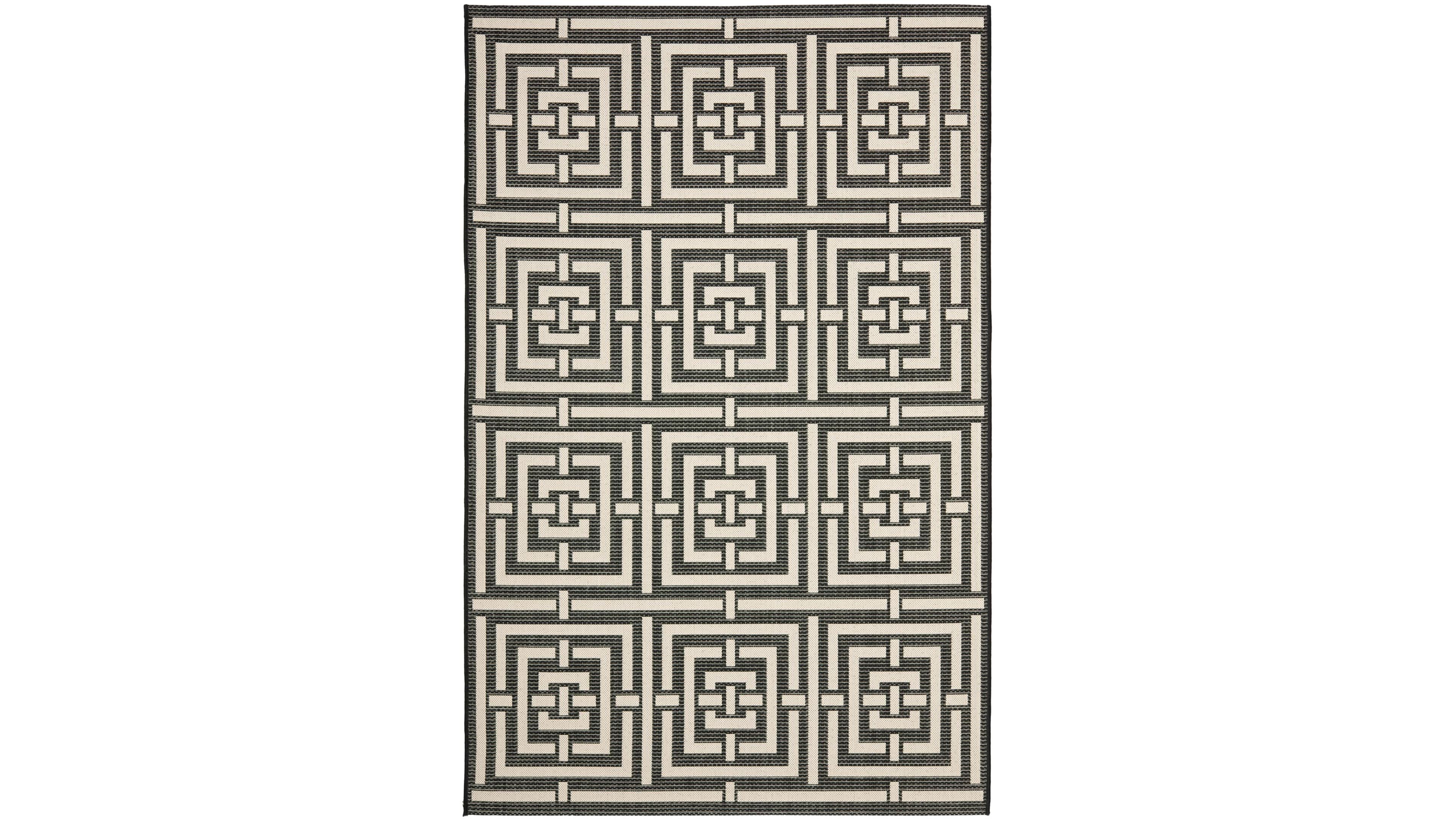 Safavieh Courtyard CY6937 Black and Bone 8' x 11' Outdoor Area Rug