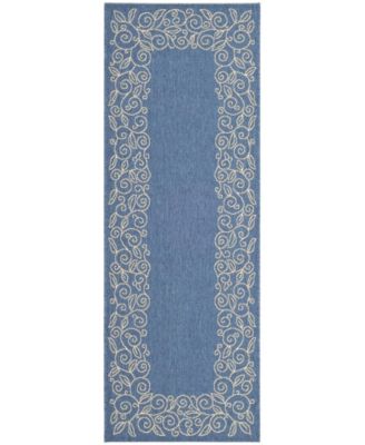 Courtyard CY5139 Blue and Beige 5'3" x 7'7" Outdoor Area Rug