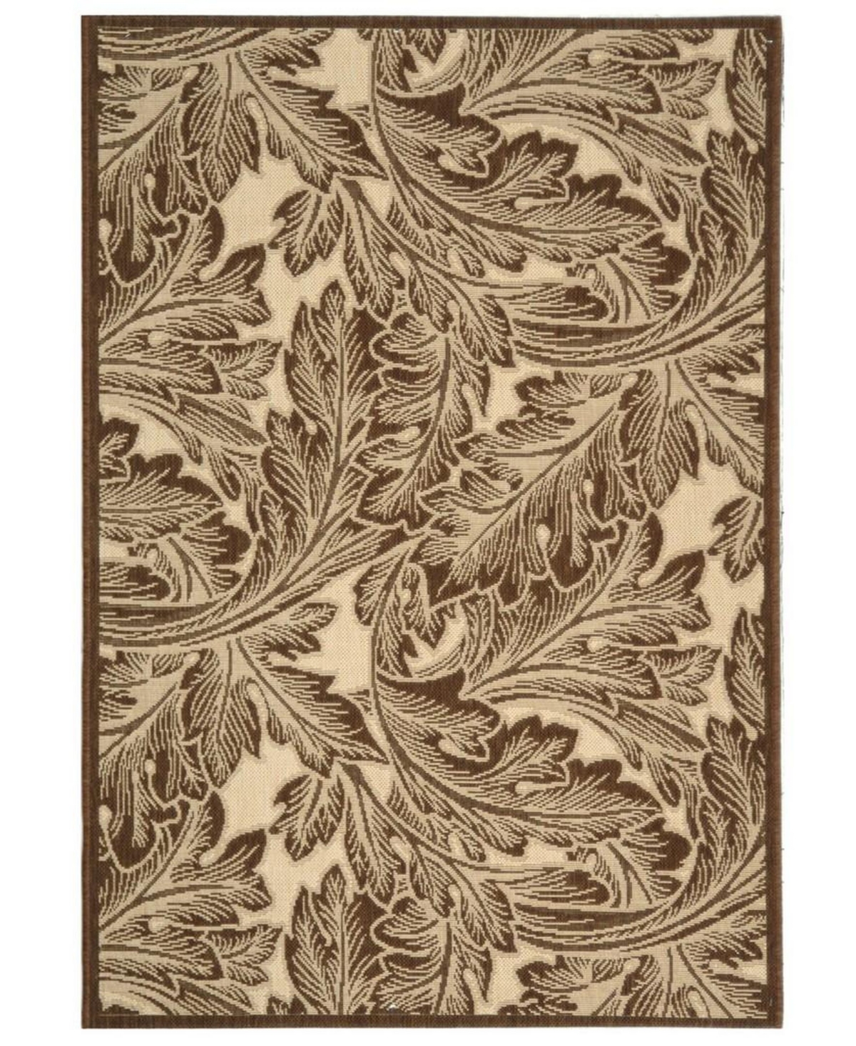 Safavieh Courtyard Natural and Chocolate 8' x 11' Outdoor Area Rug - Nude Or Na