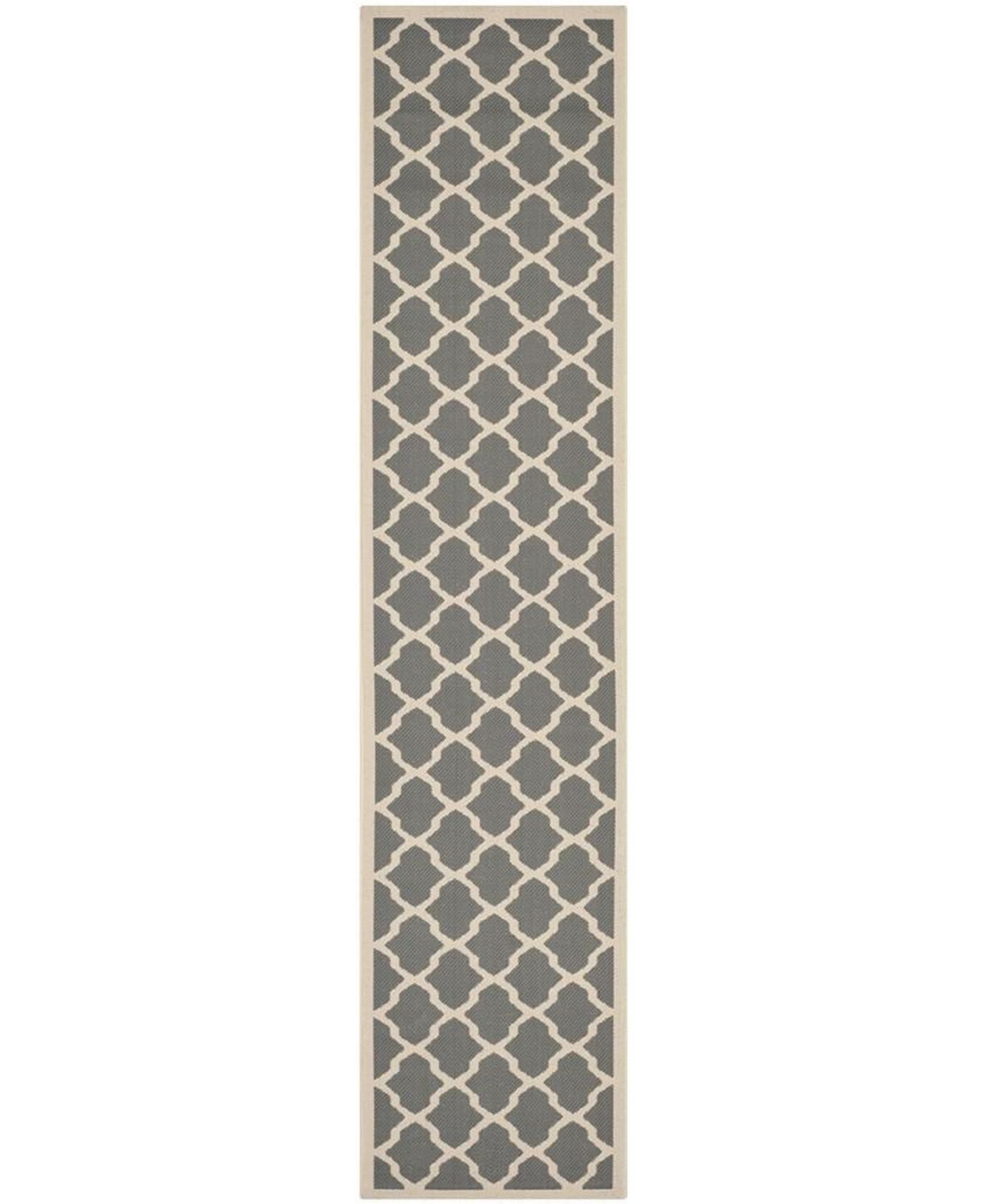 Safavieh Courtyard Cy6903 Anthracite And Beige 2'3" X 6'7" Sisal Weave Runner Outdoor Area Rug In Black