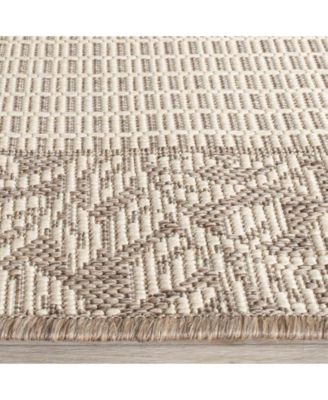 Courtyard CY0727 Natural and Brown 8' x 11' Outdoor Area Rug