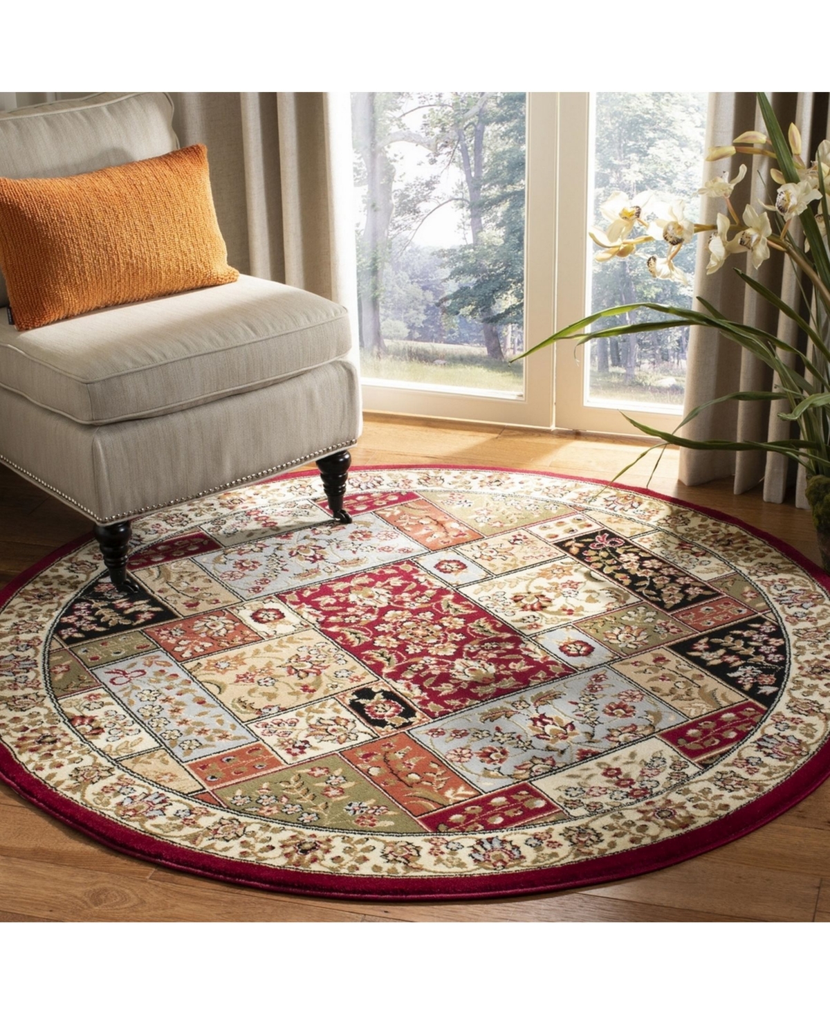 Safavieh Lyndhurst Multi and Ivory 10' x 10' Round Area Rug - Miscellane