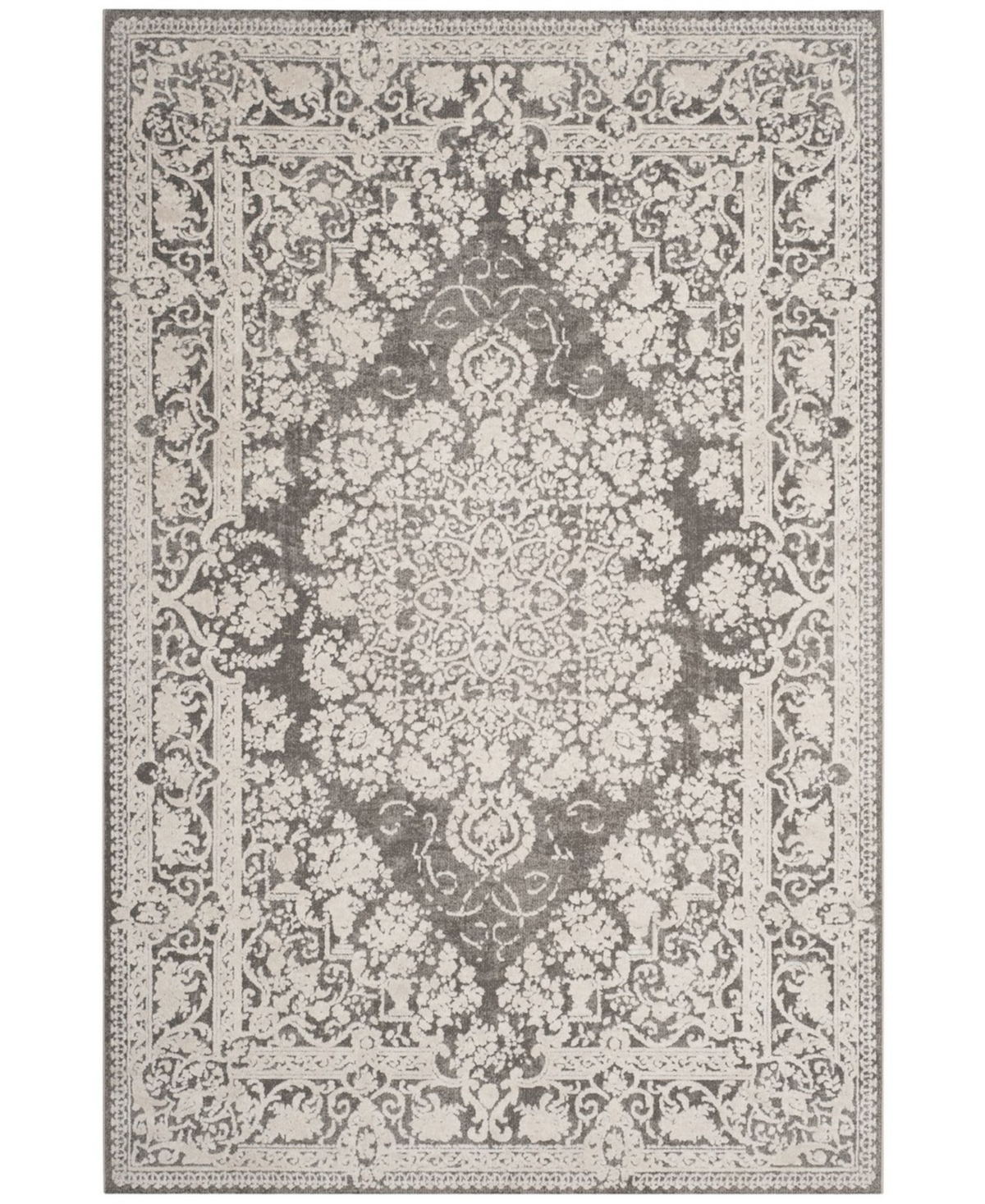 Safavieh Reflection Dark Gray and Cream 6' x 9' Area Rug - Dark Grey/