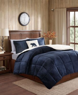 Alton Plush to Sherpa Down Alternative 4-Pc. Comforter Set, King