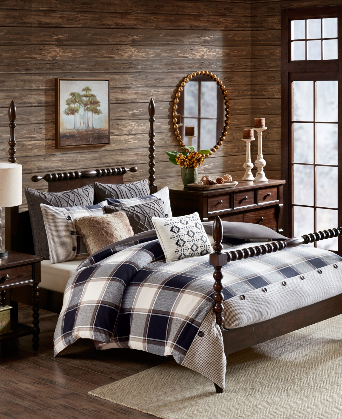 Shop Madison Park Signature Urban Cabin Jacquard Cotton 8-pc. Comforter Set, Queen In Brown