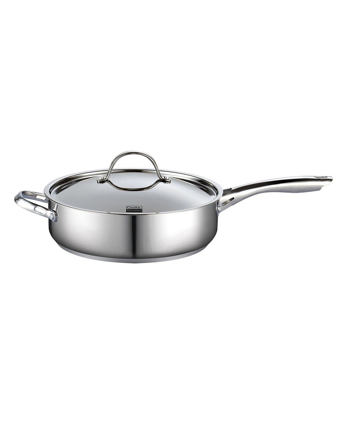 Cooks Standard Classic Stainless Steel Saute Pan 11-inch, 5 Quart Induction Cookware Deep Frying Pan Cooking Skillet with Lid, Stay-Cool Handle - Silv
