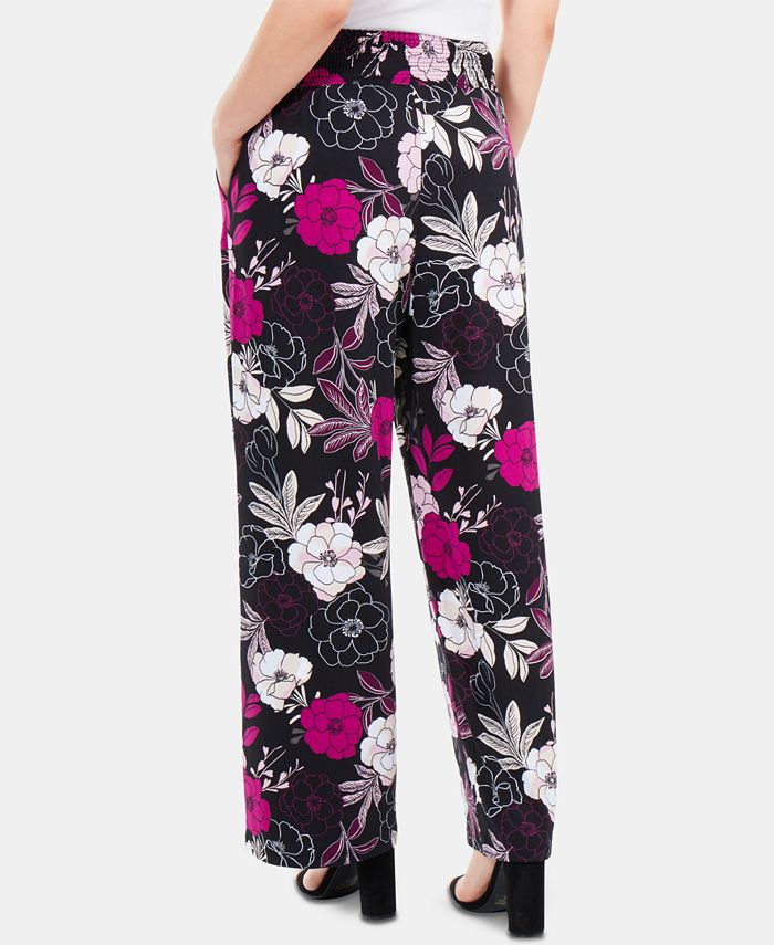 NY Collection Printed Wide-Leg Pants - Macy's