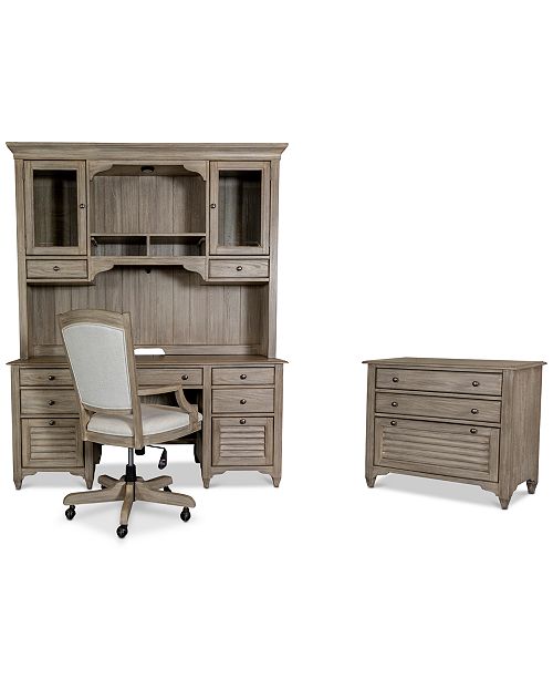 Furniture York Home Office 4 Pc Furniture Set Credenza Desk