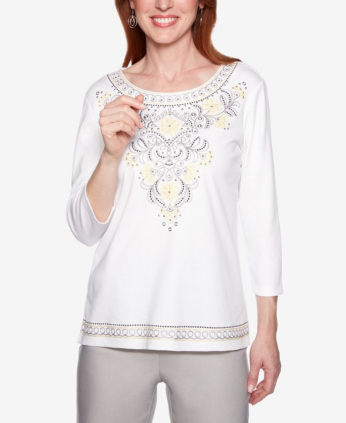 Alfred Dunner Native New Yorker Embellished Top - Macy's