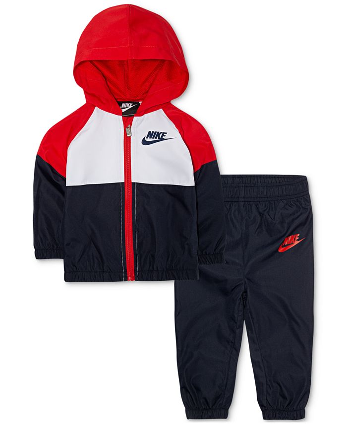 Nike Baby Boys 2-Pc. Colorblocked Windrunner Jacket & Jogger Pants Set ...