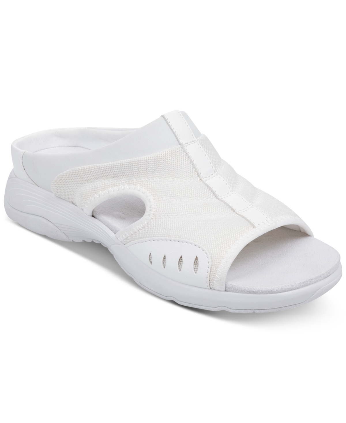 Easy Spirit Women's Traciee Square Toe Casual Slide Sandals In White