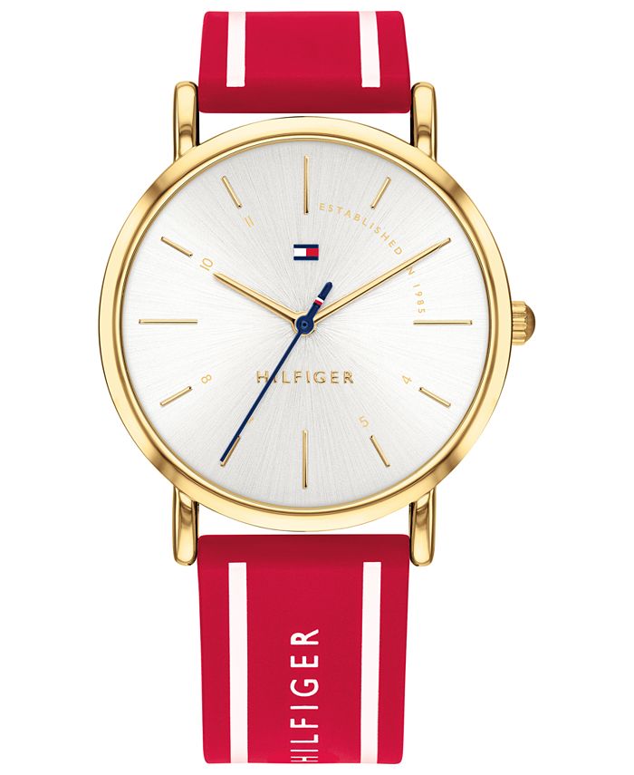 Tommy Women's Red Silicone Strap Watch 35mm Created Macy's & Reviews - Macy's